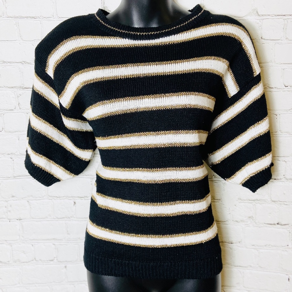Shenanigans Striped Sparkle Sweater -M